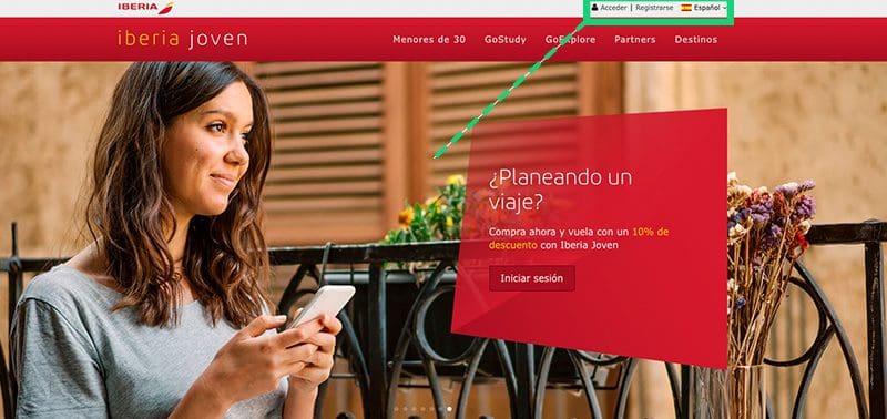 entrar web iberia joven