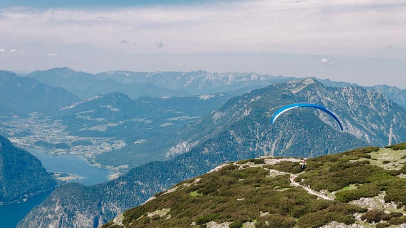 paracaidismo mirador 5 fingers hallstatt
